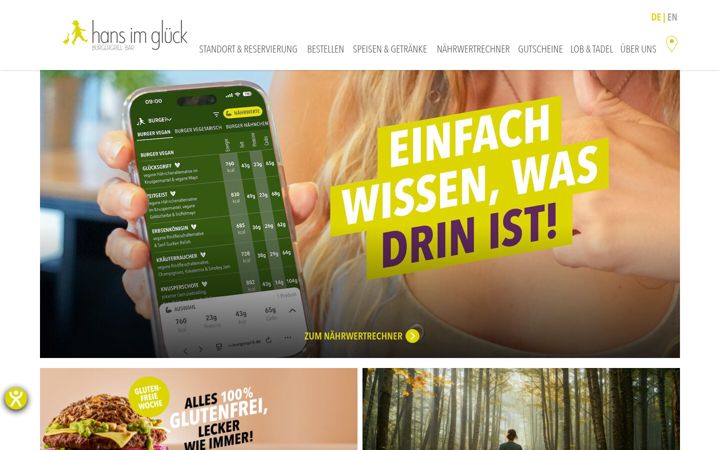 Screenshot of hansimglueck-burgergrill.de