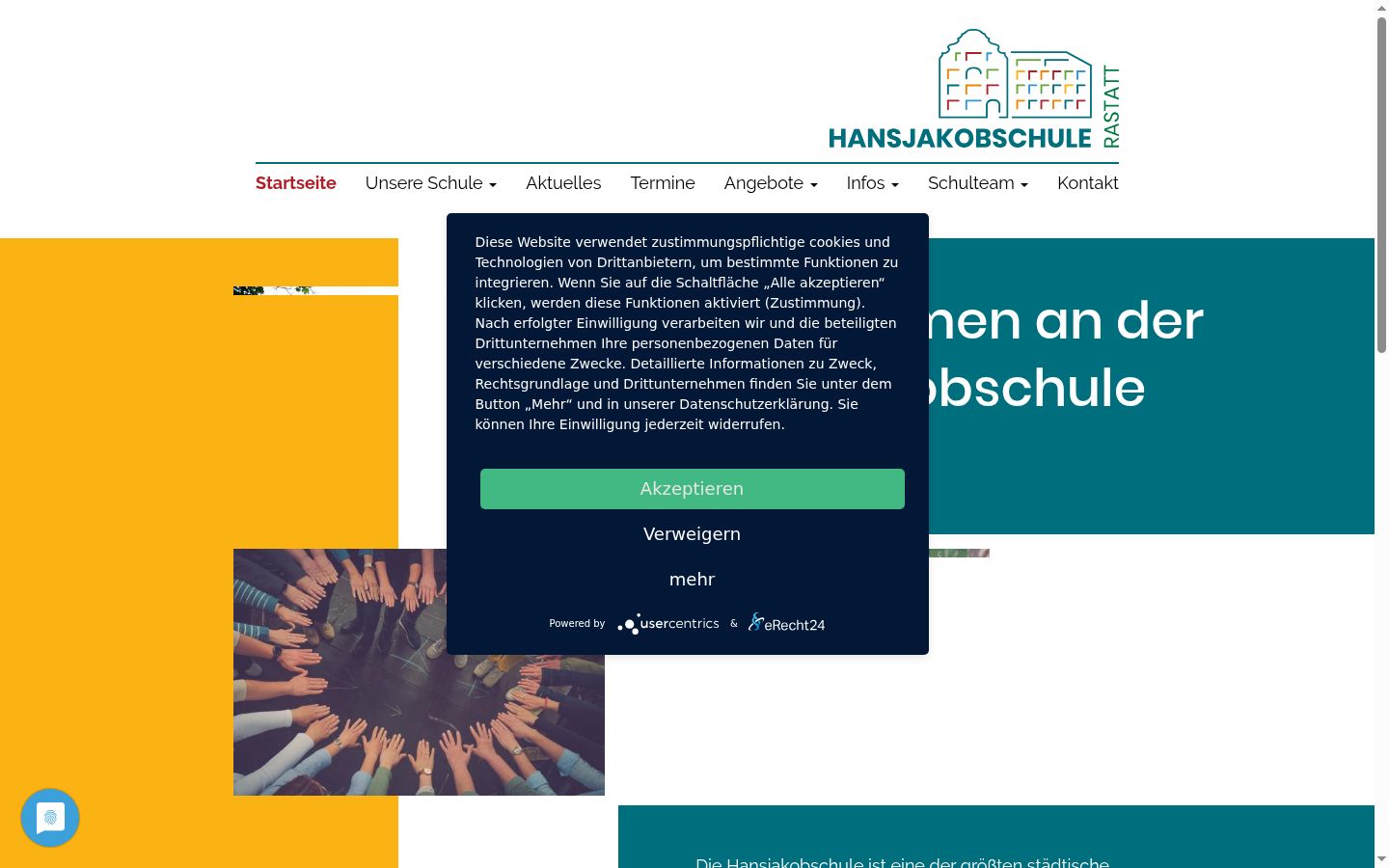 Screenshot tal-banner tal-kunsens muri qabel kwalunkwe interazzjoni