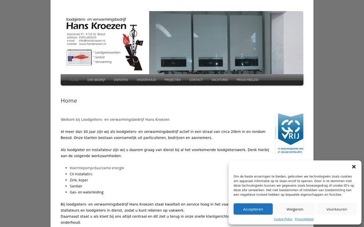 Screenshot of hanskroezen.nl