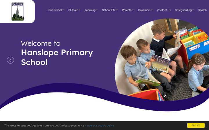 Screenshot of hanslopeschool.co.uk