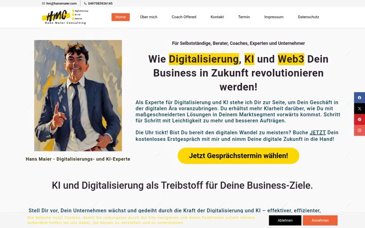 Screenshot of hansmaier.com