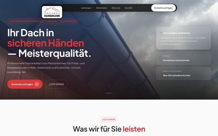 Screenshot of hansmann-dachbau.de