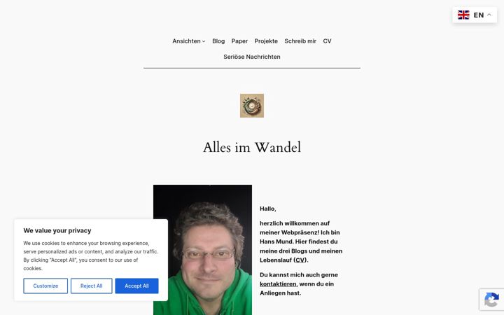 Screenshot of hansmund.com