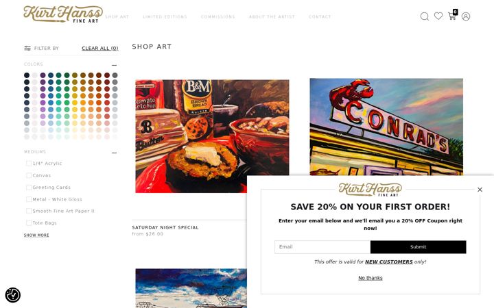 Screenshot of hanssart.com