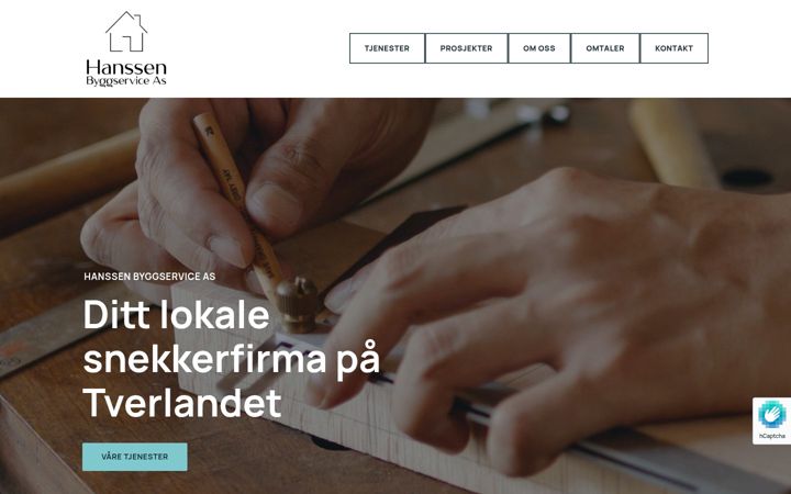 Screenshot of hanssenbyggservice.no