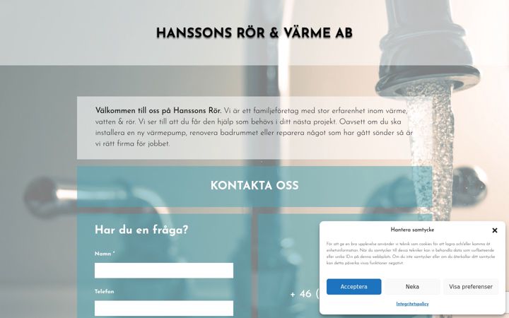 Screenshot of hanssonsror.se