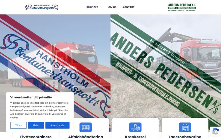 Screenshot of hanstholmcontainertransport.dk