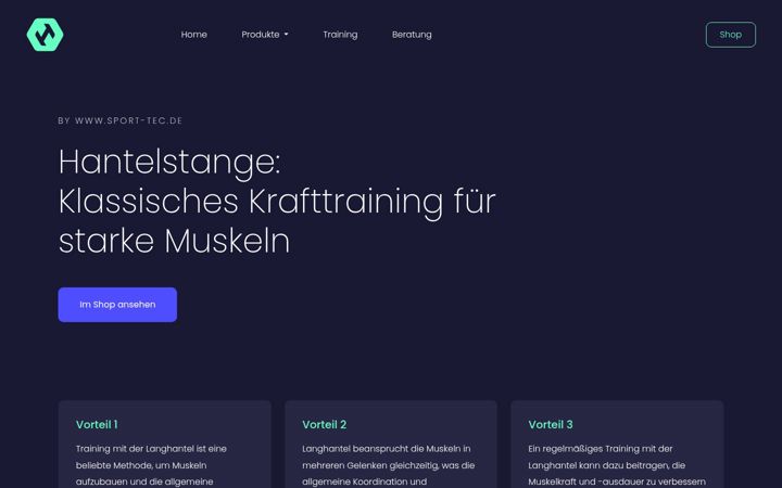 Screenshot di hantelstange.de