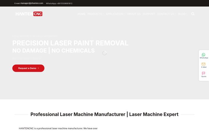 Screenshot of hantencnc.com
