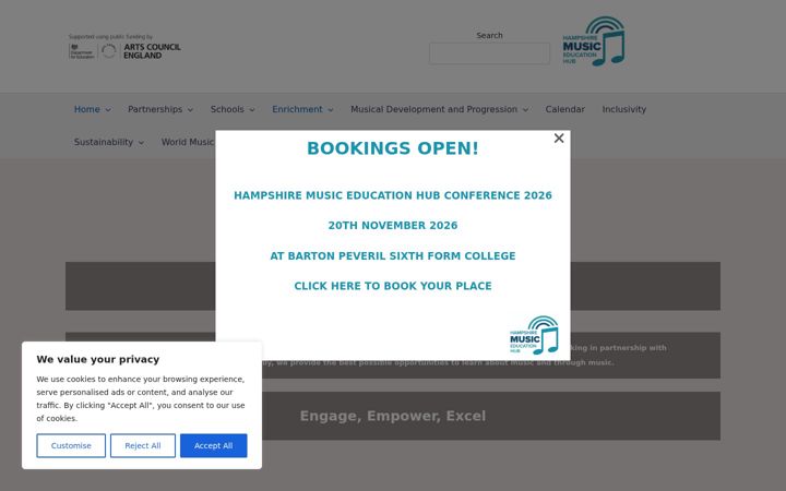 Screenshot of hantsmusichub.org.uk