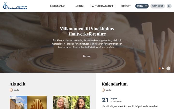 Screenshot of hantverkarnastockholm.se