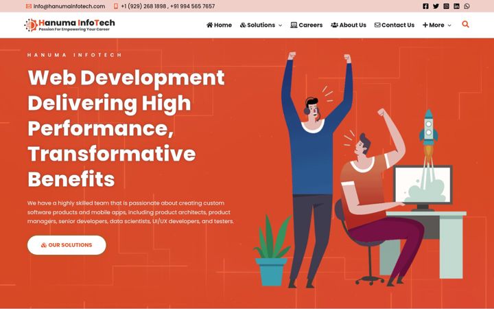 Screenshot of hanumainfotech.com