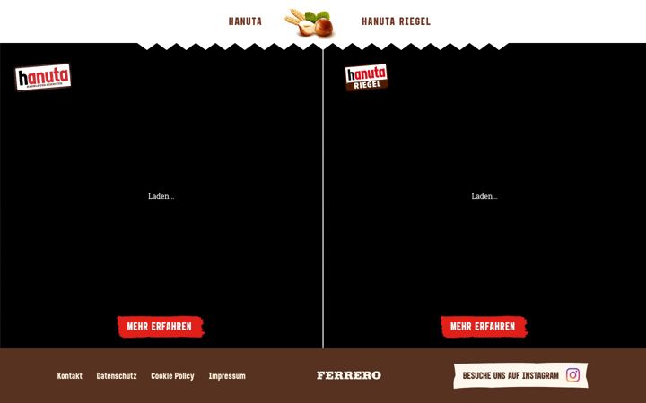 Screenshot of hanuta.de