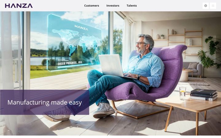 Screenshot of hanza.com