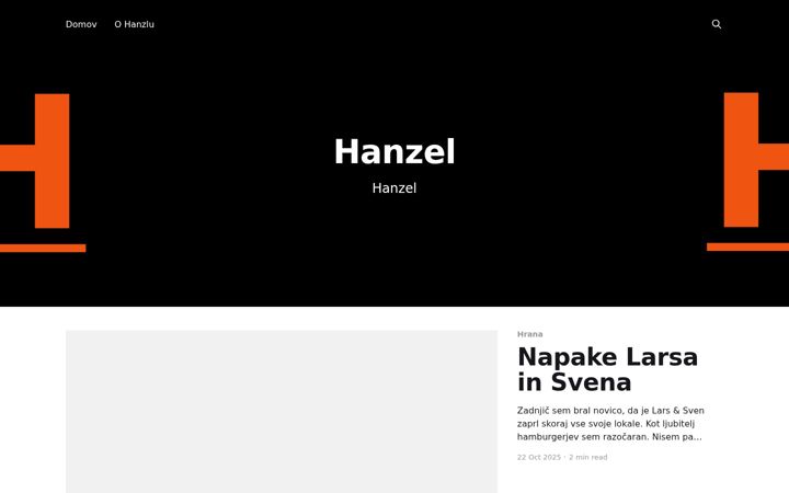 Screenshot of hanzel.si