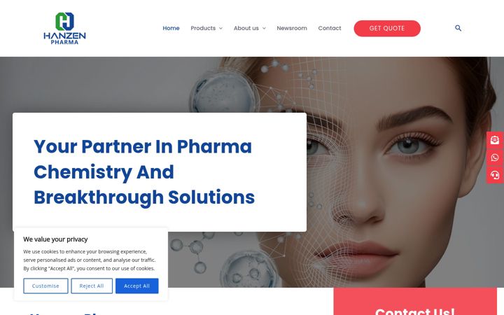 Screenshot of hanzenpharma.com