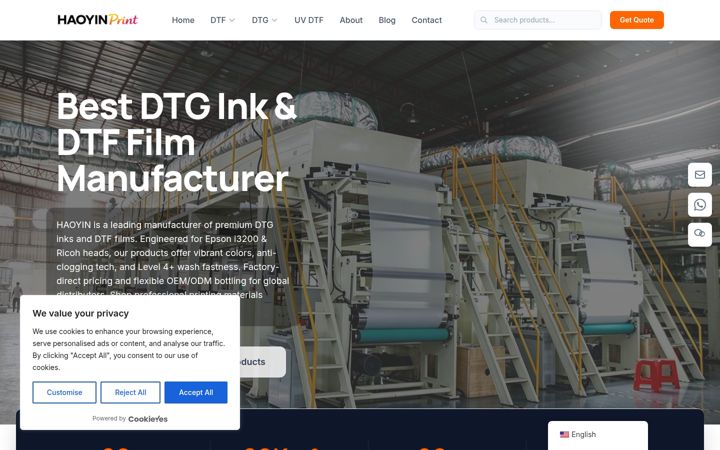 Screenshot of haoyinprint.com