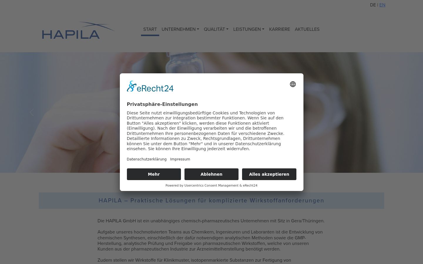 Captura de ecrã do banner de consentimento apresentado antes de qualquer interação