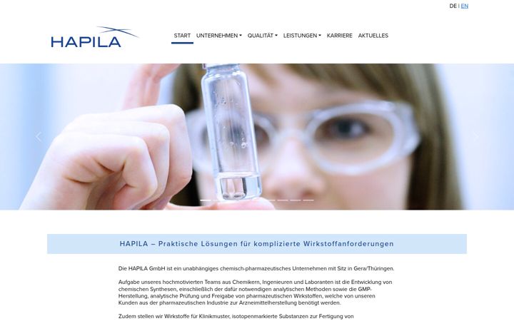 Screenshot of hapila.de