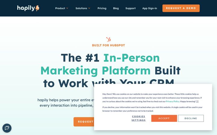 Screenshot of hapily.com