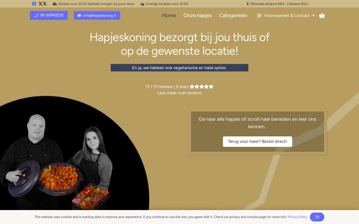 Screenshot of hapjeskoning.nl