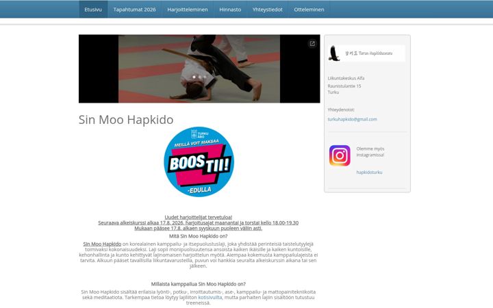 Screenshot of hapkidoturku.fi