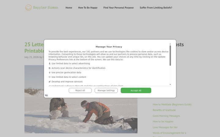 Screenshot of happierhuman.com