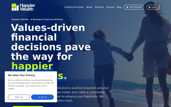 Screenshot of happierwealth.com