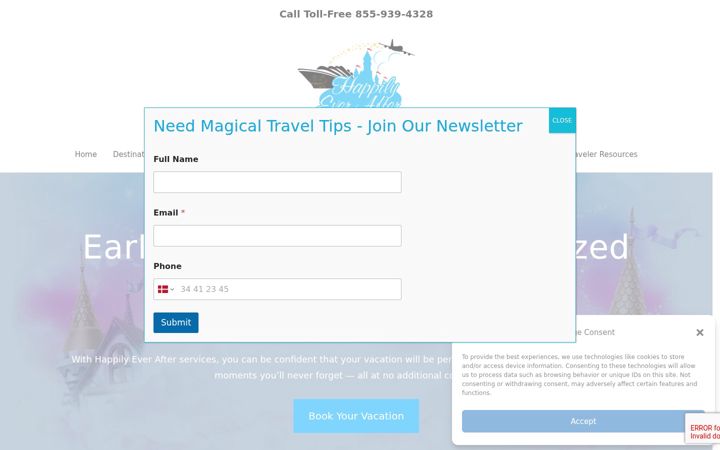 Screenshot of happilyeveraftertravel.net