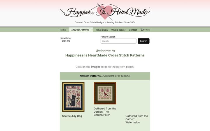 Screenshot of happinessisheartmade.com