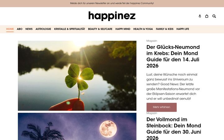 Screenshot of happinez.de