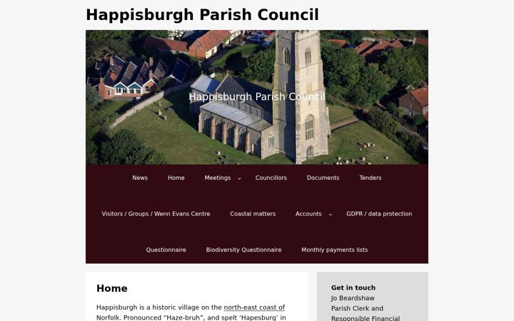 Screenshot of happisburgh-pc.gov.uk