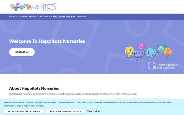 Screenshot of happitots-nurseries.co.uk