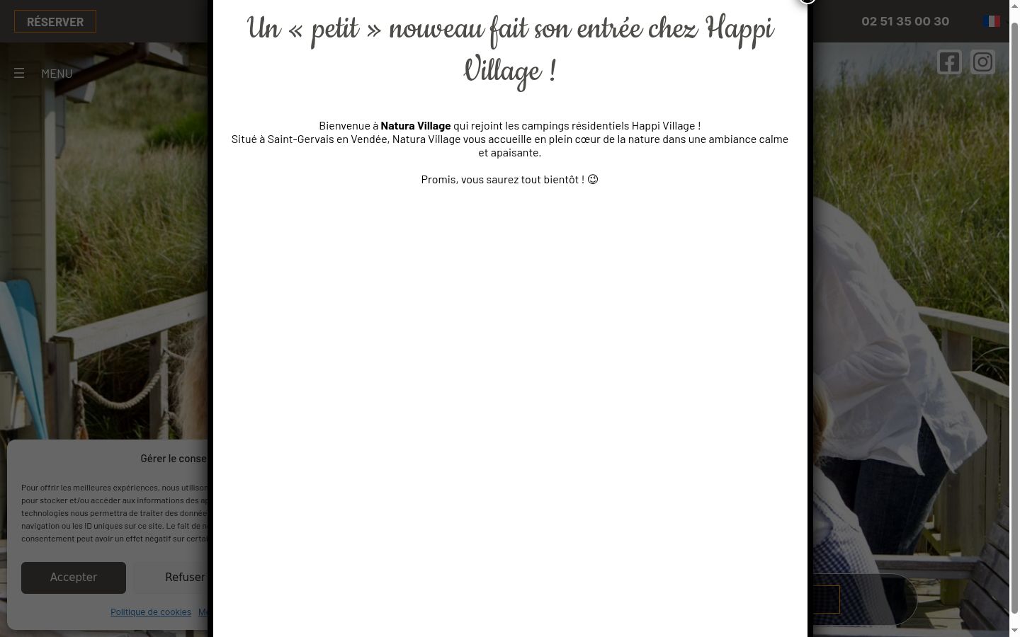 Screenshot del banner di consenso mostrato prima di qualsiasi interazione
