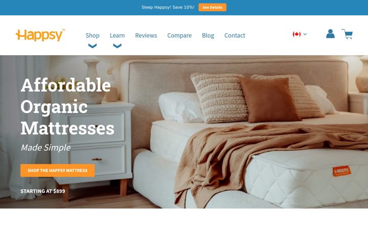 Screenshot of happsy.ca