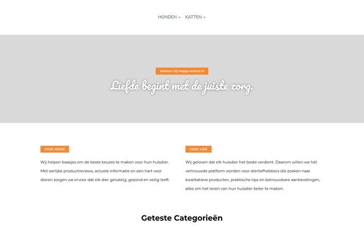 Screenshot of happy-animal.nl