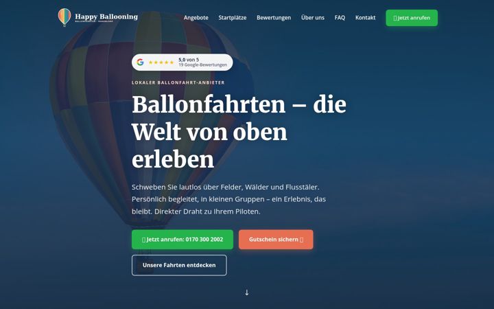 Screenshot ta' happy-ballooning.de