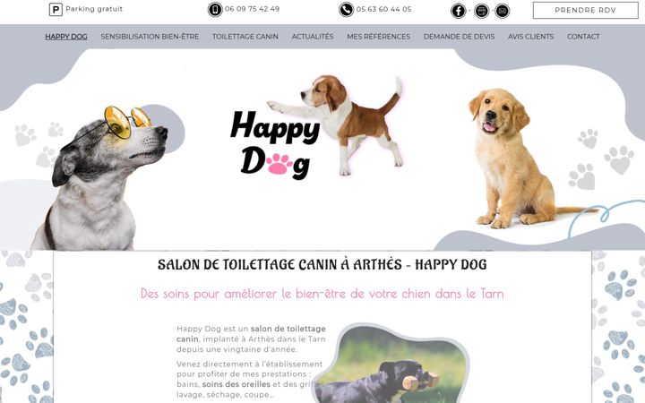 Screenshot of happy-dog-arthes.fr