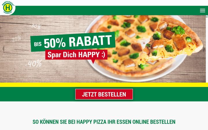 Posnetek zaslona happy-pizza.de