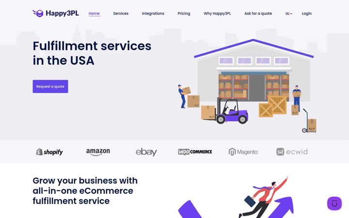 Screenshot of happy3pl.com