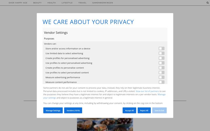 Screenshot of happyage.nl