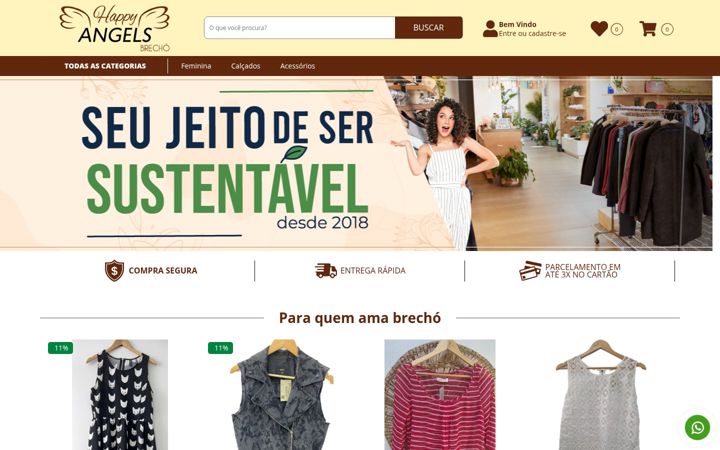 Screenshot of happyangelsbrecho.com.br
