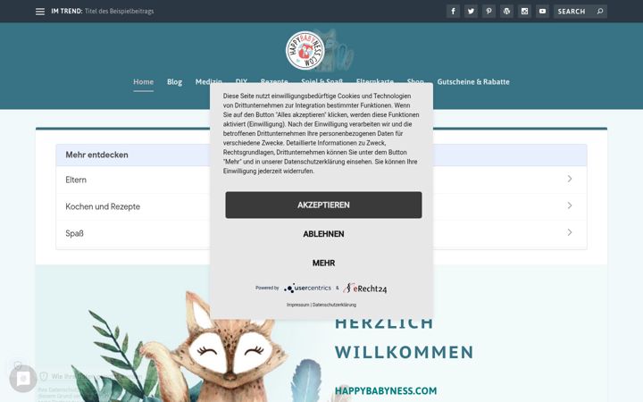 Screenshot of happybabyness.com