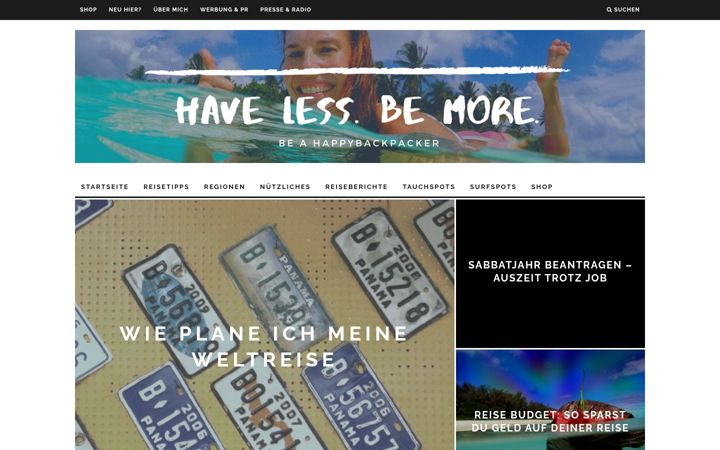 Screenshot of happybackpacker.de