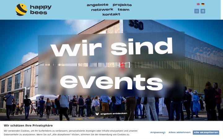 Screenshot of happybees.ch