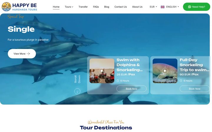 Screenshot of happybetours.com