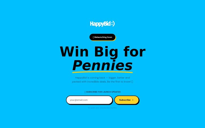 Screenshot of happybid.co.uk
