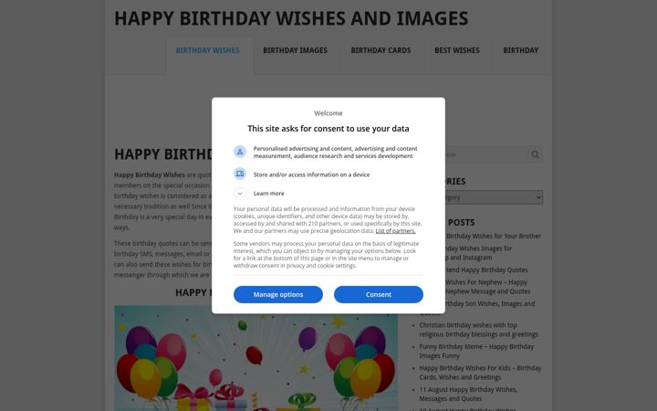 Screenshot of happybirthdaywishes-image.com