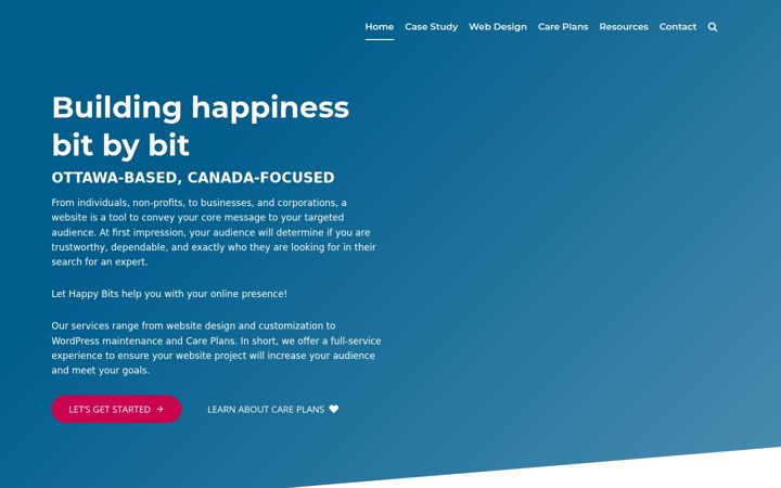 Screenshot of happybits.ca