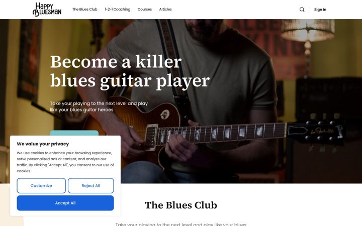 Screenshot of happybluesman.com